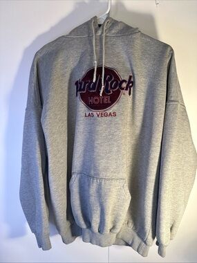 Hard Rock Cafe Gray Hoodie with Red Logo - Las Vegas L/XL